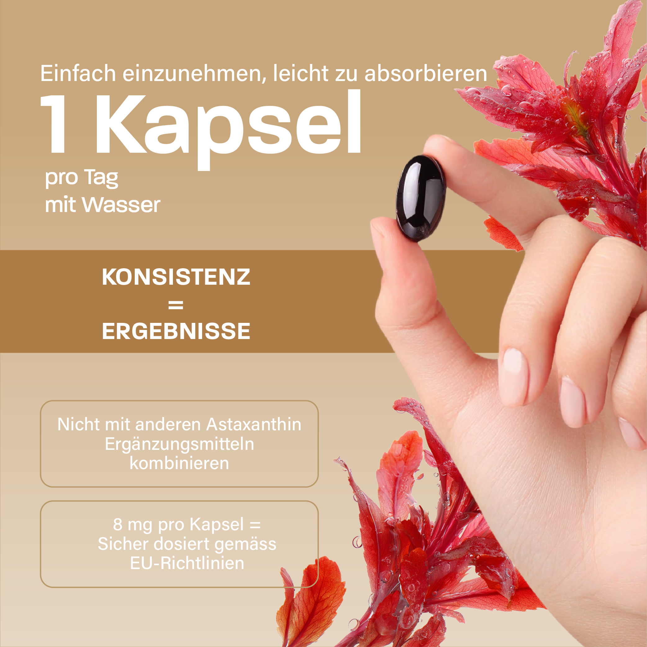 Astaxanthin - NatAxtin®. Premium Antioxidantien Softgels & Vitamin E