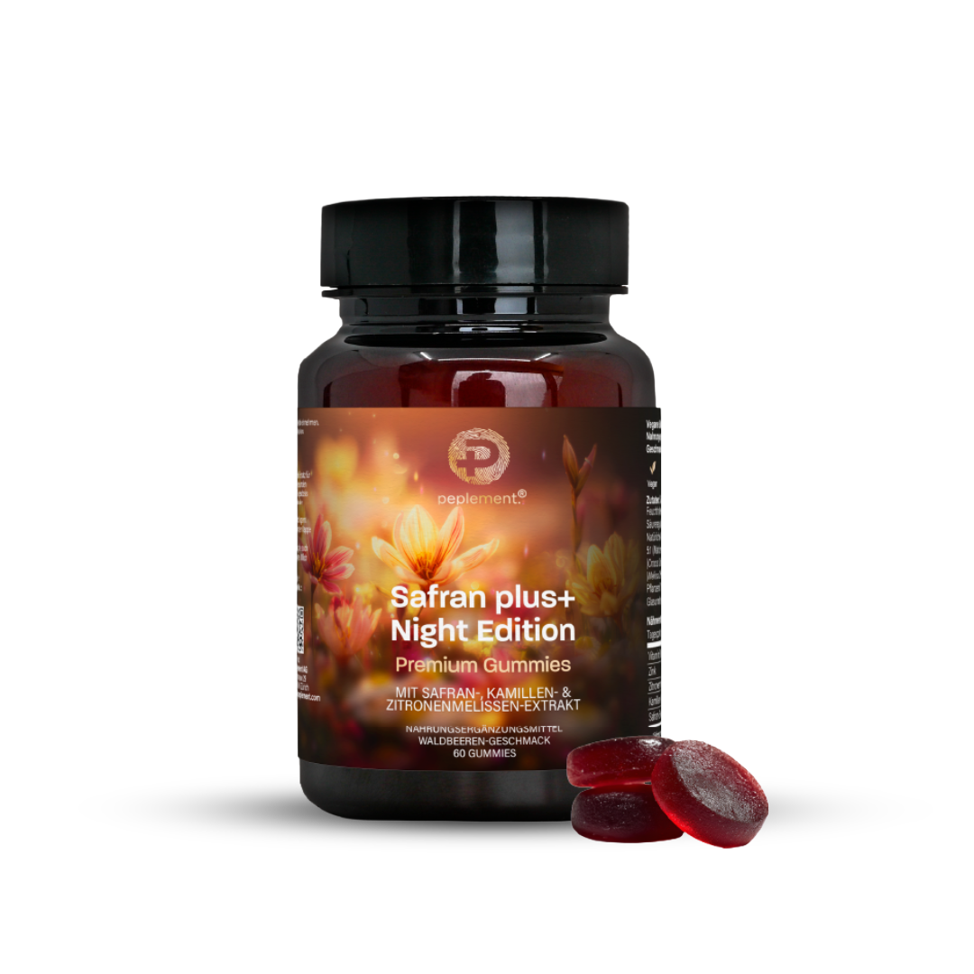 Safran plus+ Night Edition – zuckerfreie Safran Gummies mit Vitamin B6 & Zink (2026)