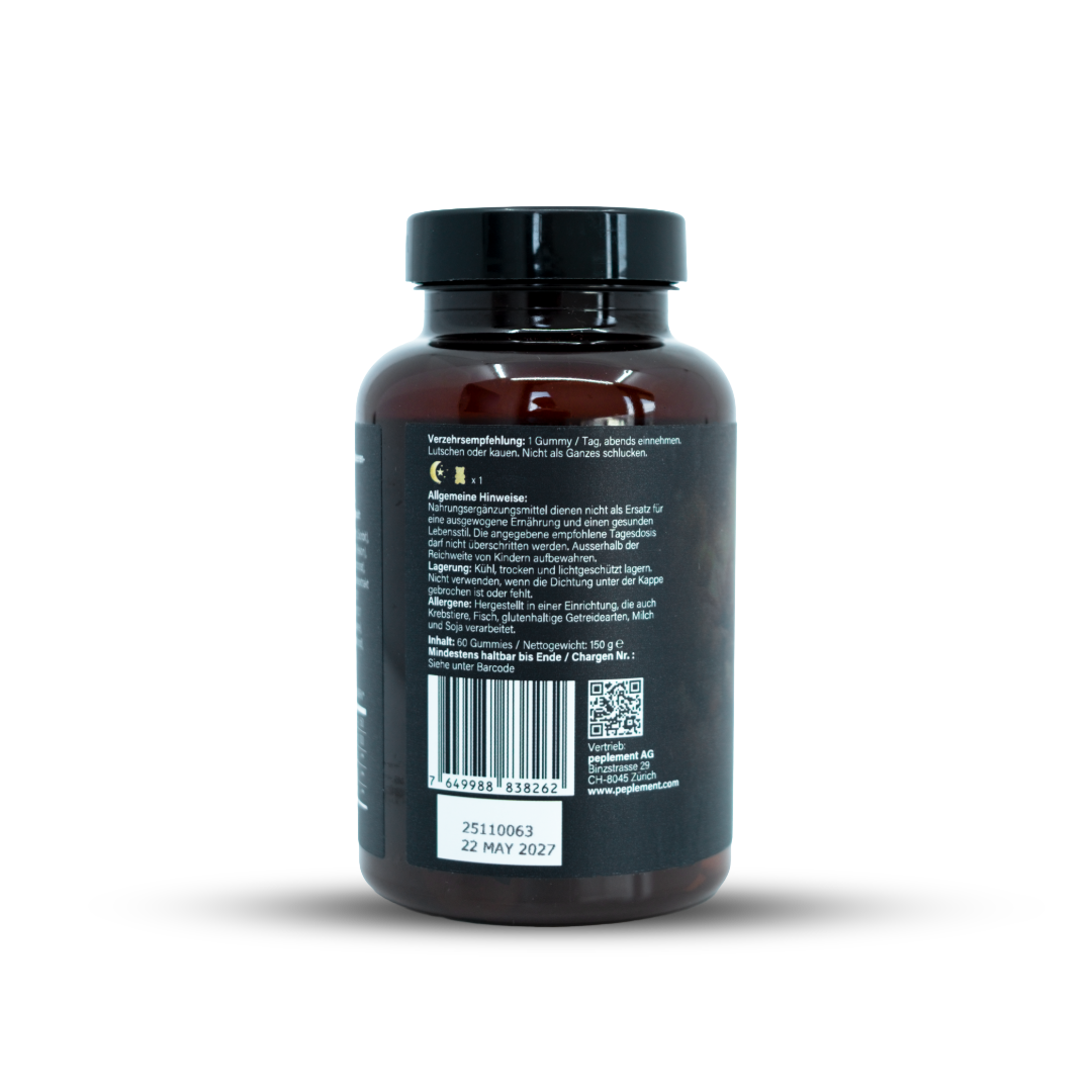 Safran plus+ Night Edition – Zuckerfreie, vegane Gummies mit Safran, Melisse, Kamille, Zink & Vitamin B6